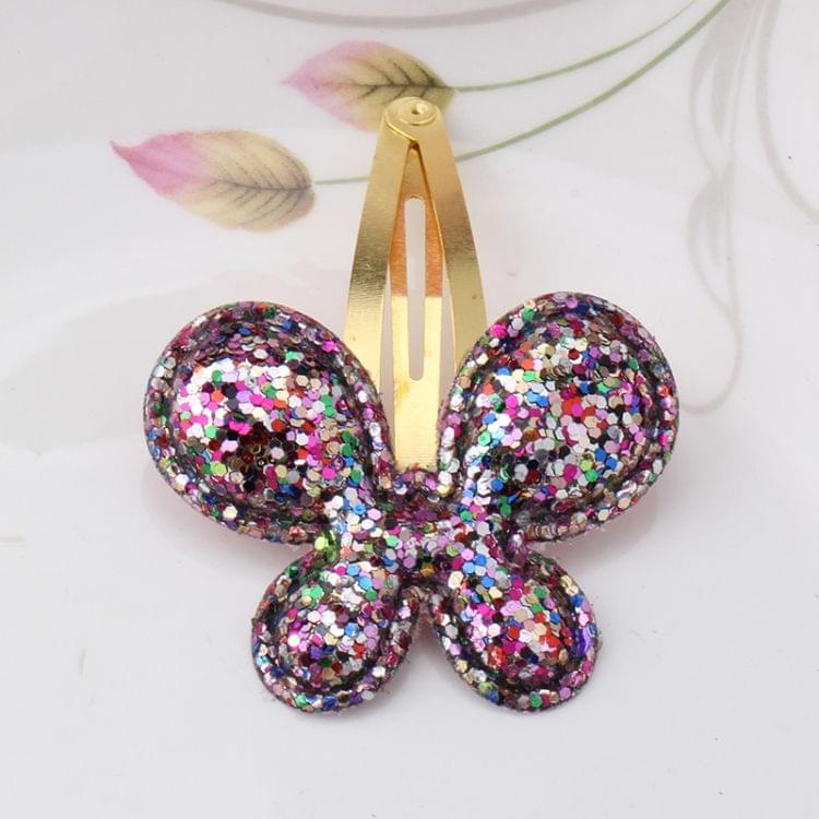 2 PCS Metal Color Children Shiny Hairgrips Baby Hairpins Girls Hair Accessories, Size:4.7cm(Pink Heart)