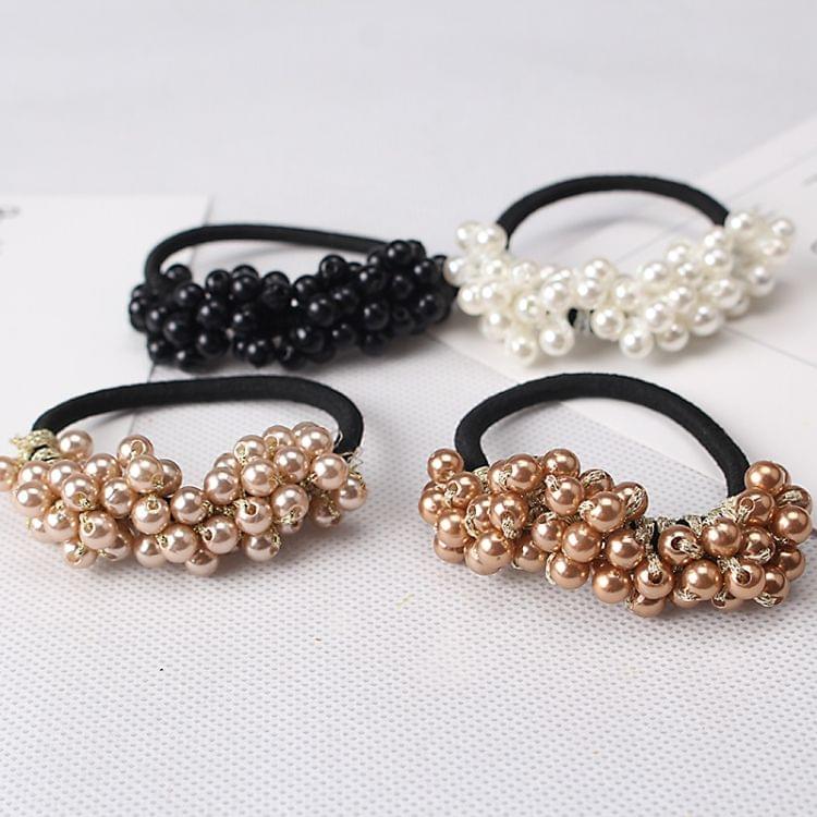 3PCS Women Hair Accessories Pearls Beads Scrunchie Ponytail Holder Girls Ponytail Rubber Rope Hair Bands