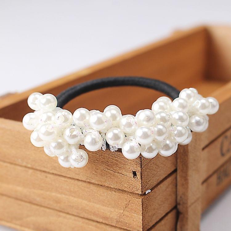 3PCS Women Hair Accessories Pearls Beads Scrunchie Ponytail Holder Girls Ponytail Rubber Rope Hair Bands