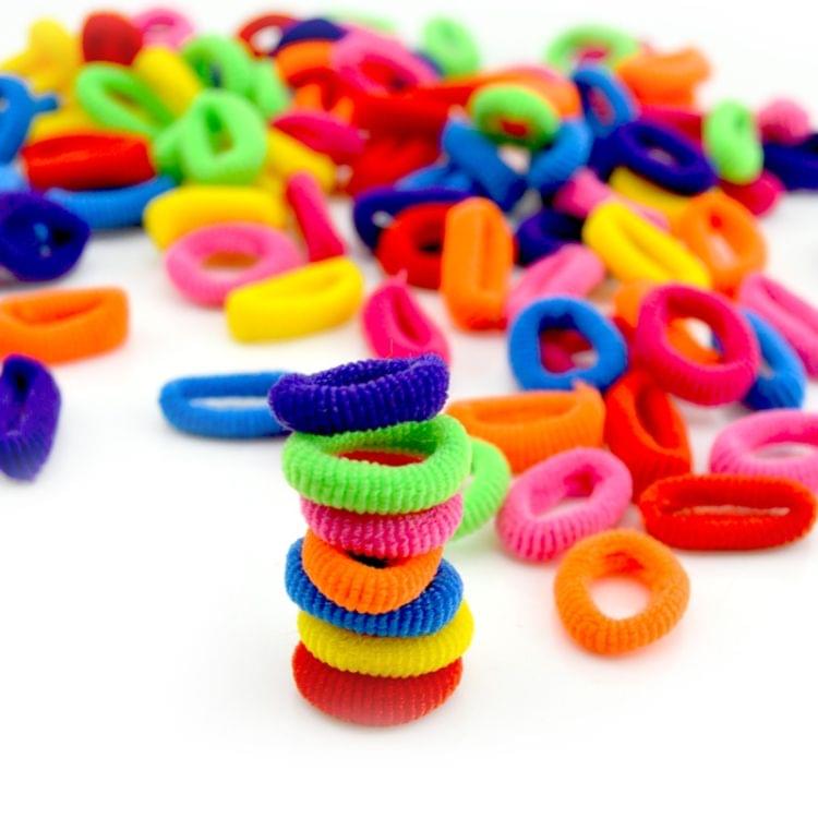 100 PCS Colorful Child Cute Rubber Hair Band(Multicolour)