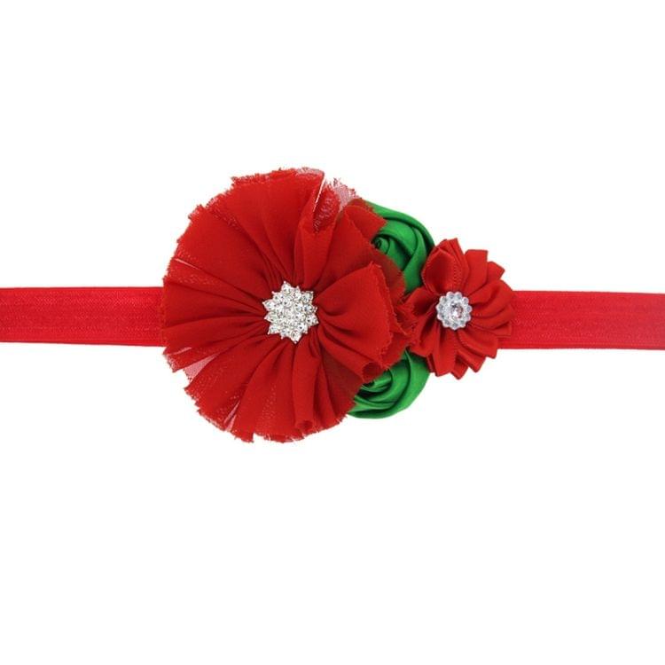 3 PCS Christmas Decoration Baby Child Chiffon Flower Headband, Western Children Holiday Dress Accessory, Random Style Delivery