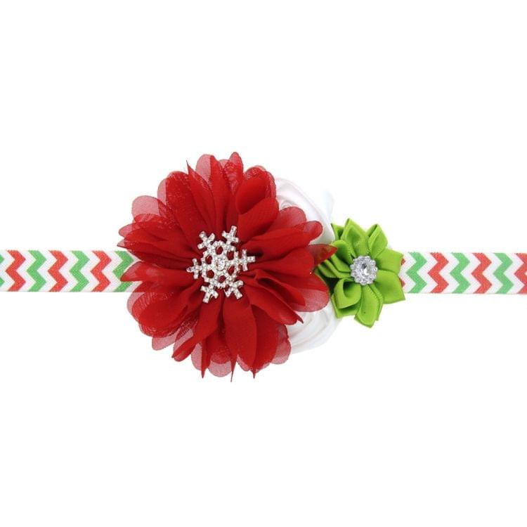 3 PCS Christmas Decoration Baby Child Chiffon Flower Headband, Western Children Holiday Dress Accessory, Random Style Delivery