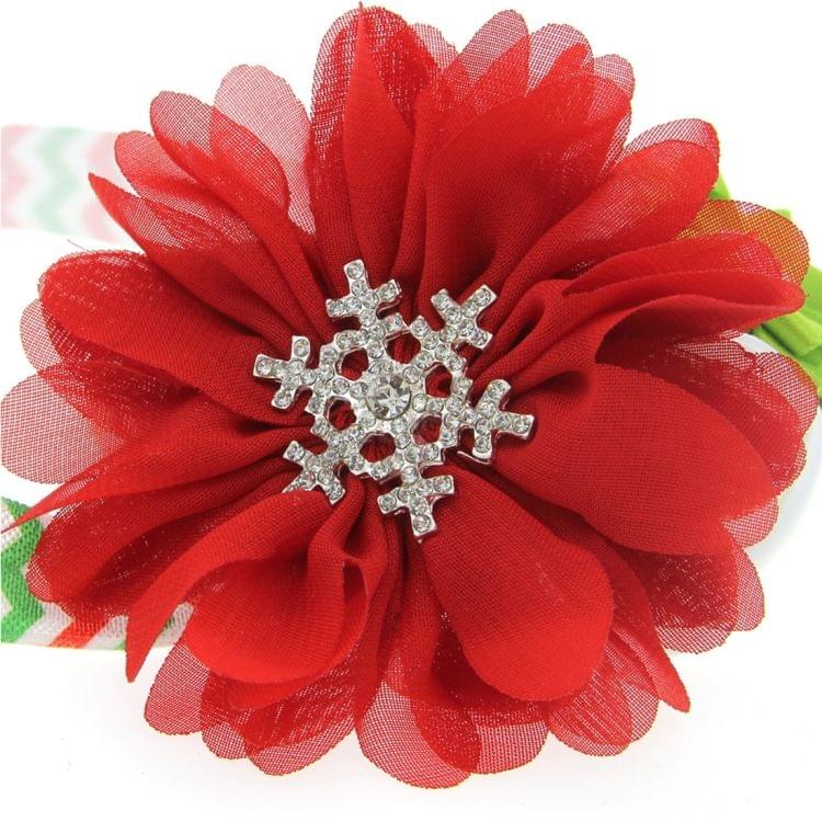 3 PCS Christmas Decoration Baby Child Chiffon Flower Headband, Western Children Holiday Dress Accessory, Random Style Delivery