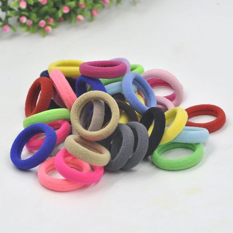 100 PCS Girls Kids Rubber Bands Ponytail Holder Elastic Hair Bands(Yellow)