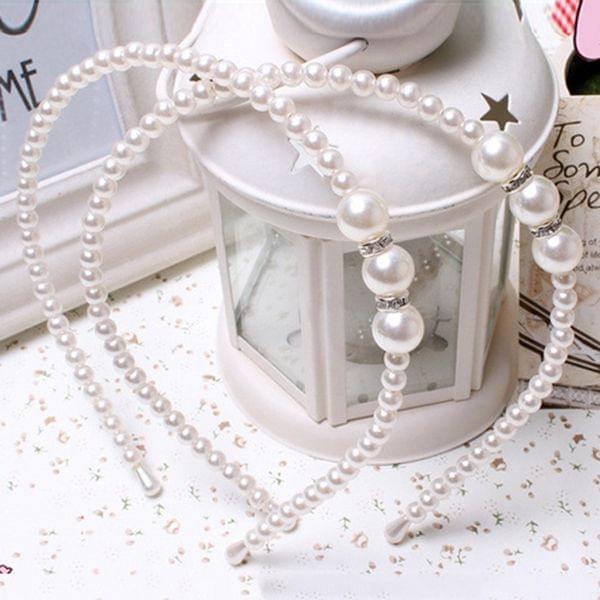 3PCS / The princess pearl hair hoop hand bead cute hair ornaments 1