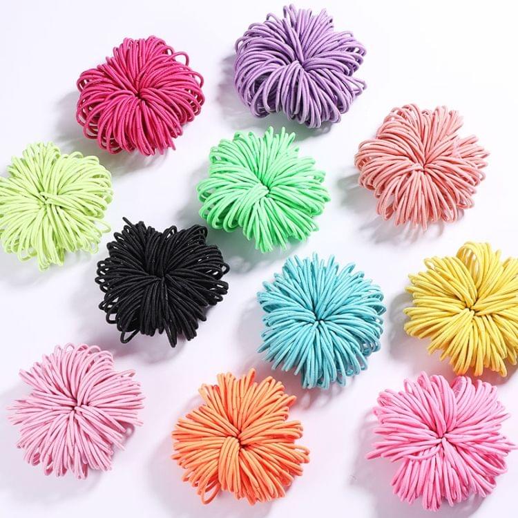 100 PCS Candy Colors Nylon Rubber Bands Children Safe Elastic Hair Bands(Orange)