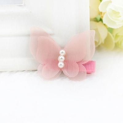 3 PCS Girls Hairpin Baby Head Ornaments Hair Accessories Bow Side Clip(flesh pink)