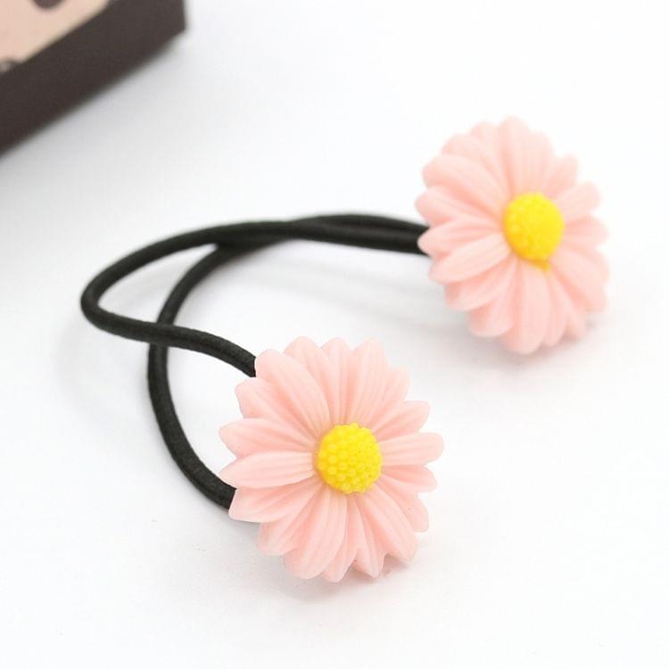 6 PCS New Summer Boutique Small Fresh Daisy Flower Cute Girl Durable Hairpin Hair Clips Hair Ring Elastic Hair Rope(Pink)