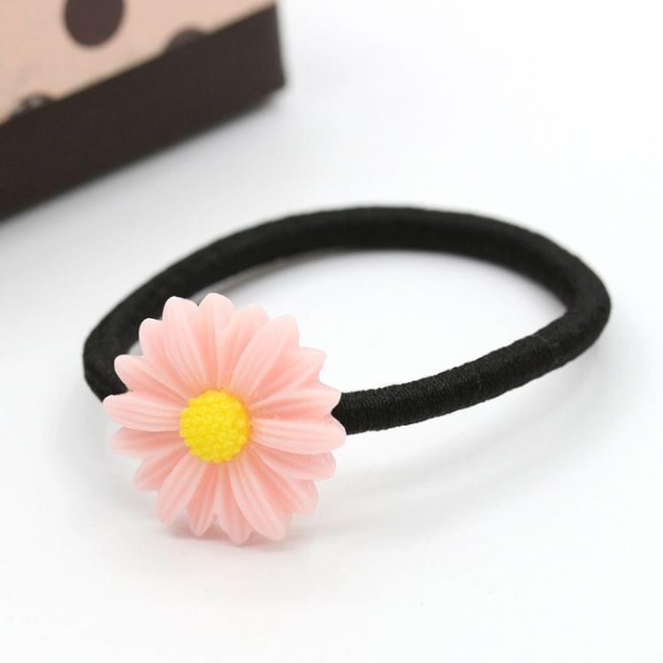 6 PCS New Summer Boutique Small Fresh Daisy Flower Cute Girl Durable Hairpin Hair Clips Hair Ring Elastic Hair Rope(Pink)