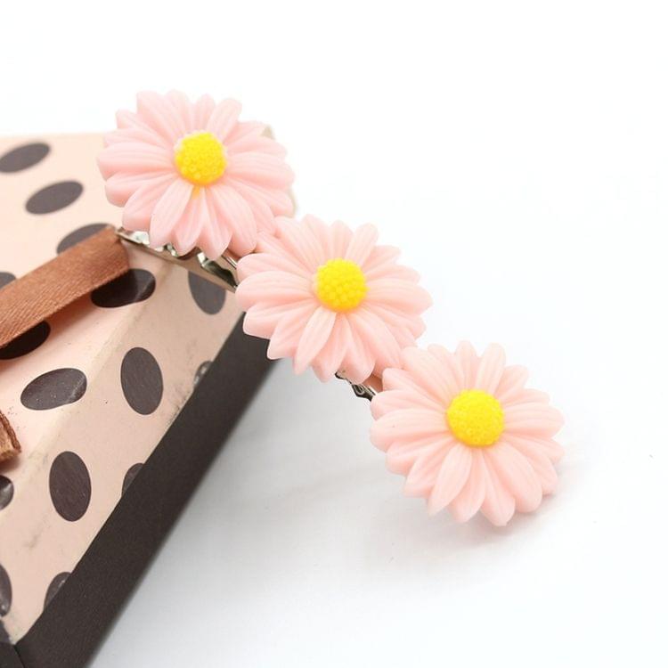 6 PCS New Summer Boutique Small Fresh Daisy Flower Cute Girl Durable Hairpin Hair Clips Hair Ring Elastic Hair Rope(Pink)