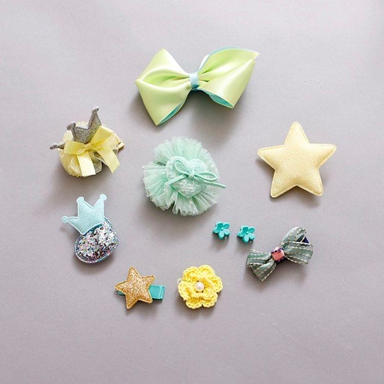 10 PCS Cute Children Headwear Hair Clip Set(Yellow)