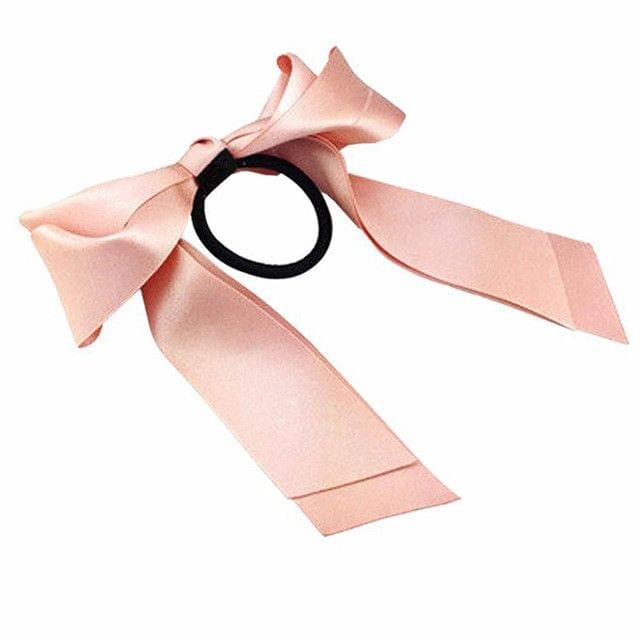 3 PCS Ribbon Bows Elastic Hair Band Scrunchies Ponytail Holder Headbands Hair Accessories(Pink)