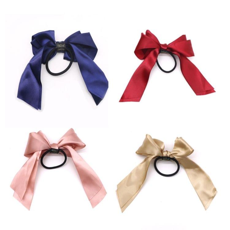 3 PCS Ribbon Bows Elastic Hair Band Scrunchies Ponytail Holder Headbands Hair Accessories(Pink)