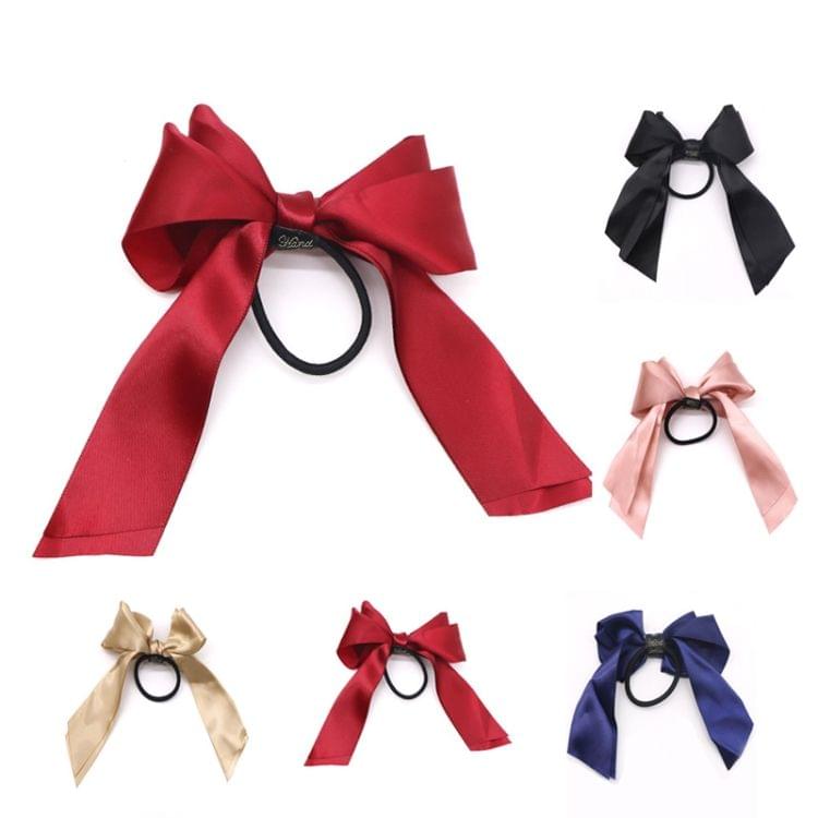 3 PCS Ribbon Bows Elastic Hair Band Scrunchies Ponytail Holder Headbands Hair Accessories(Pink)