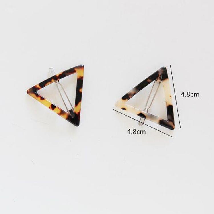 Women Fashion Geometric Triangle Leopard Hair Clips Hair Accessorie(Beige Leopard triangle)