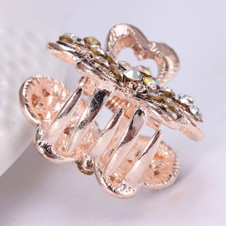 Fashion Vintage Women Crystal Rhinestone Hairpins Mini Butterfly Hair Claws Hair Accessories(Purple)