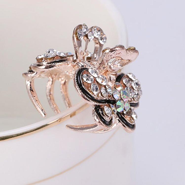 Fashion Vintage Women Crystal Rhinestone Hairpins Mini Butterfly Hair Claws Hair Accessories(Purple)