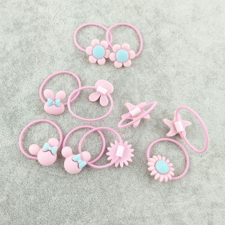 40pcs Cute Lovely Girls Kids Rubber Band Hair Tie(Pink)