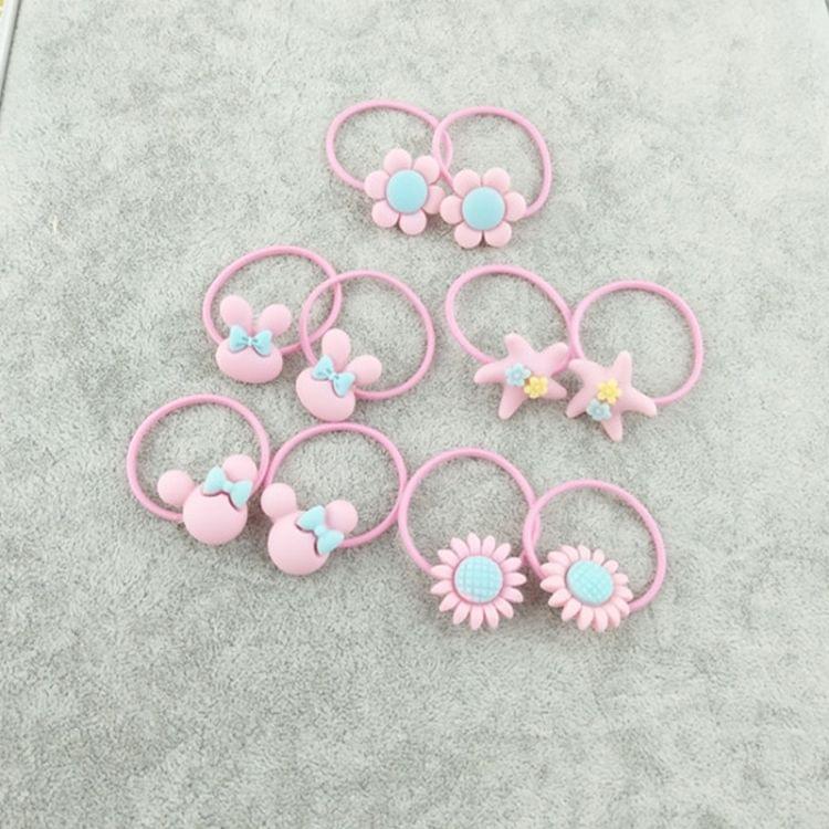40pcs Cute Lovely Girls Kids Rubber Band Hair Tie(Pink)