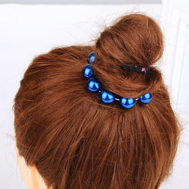 Pearl Hair Rope Hairband Women Hair Ring Stretch Hair Accessories(Blue)