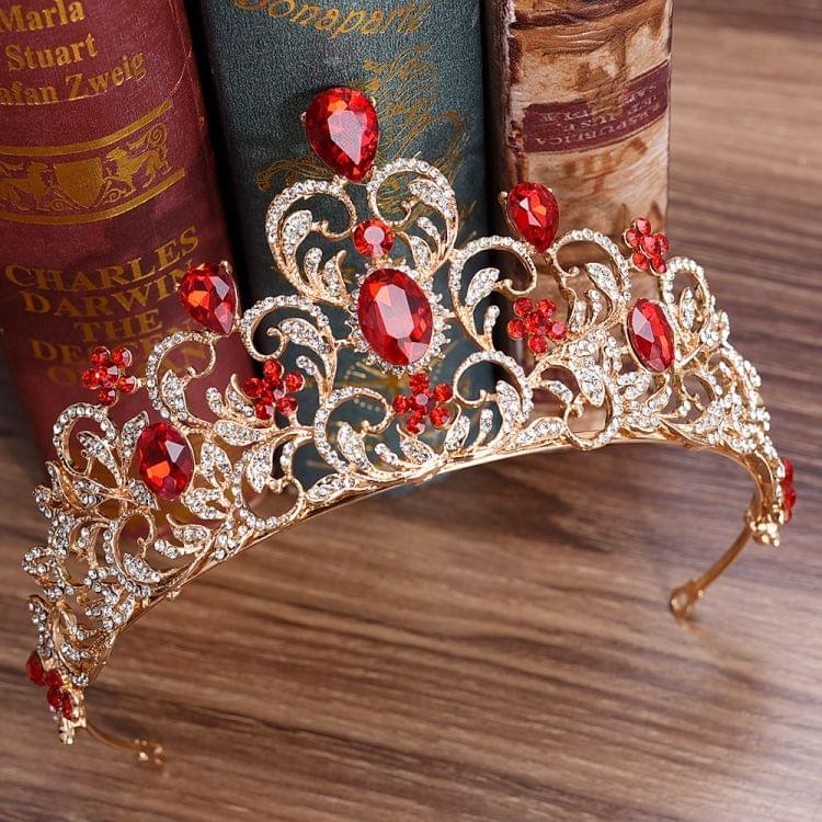 Crystal Wedding Crown Bride Crown Headband Accessories Hair Jewelry Ornaments(Gold White)