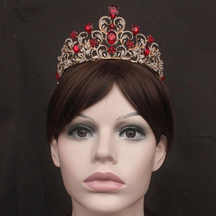 Crystal Wedding Crown Bride Crown Headband Accessories Hair Jewelry Ornaments(Gold White)