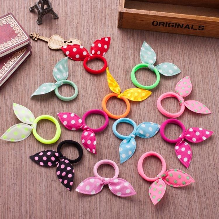 20 PCS Children Hair Band Cute Dot Bow Rabbit Ears Headband Random Color