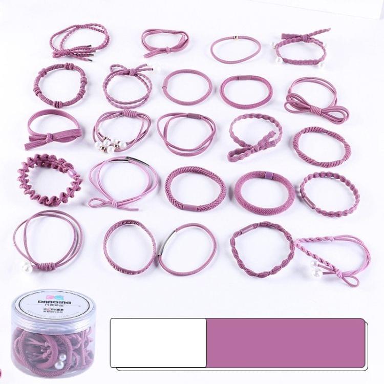24 PCS/Boxed Simple Creative Lady Pearl Bowknot Style Hair Band(Purple)
