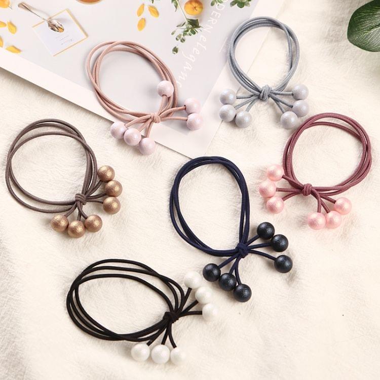 5 PCS Multicolor Pearls Hair Holders Rubber Bands Elastics Girl Ponytail Fashion Hair Accessories Hair Rope(Random Color)