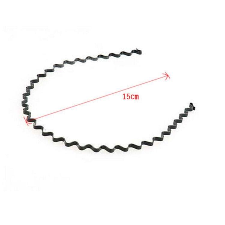 12 PCS Unisex Simple Wavy Hair Head Hoop Band Sport Headband Hair accessories(Black)