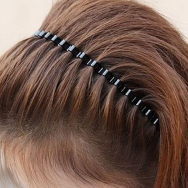 12 PCS Unisex Simple Wavy Hair Head Hoop Band Sport Headband Hair accessories(Black)