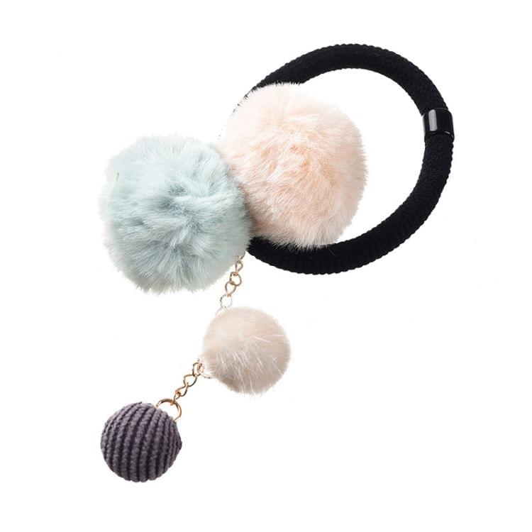 Cute Creative Fur Ball Hair Rope Lovely Rubber Scrunchies Hair Accessories(Beige)