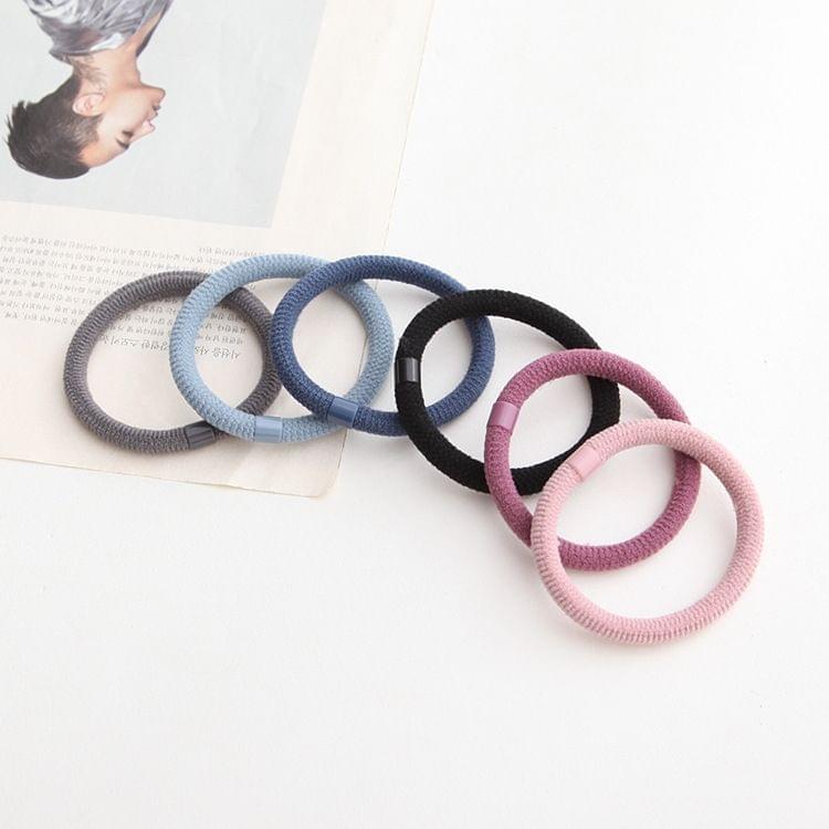 30PCS Solid Color High Elastic Rubber Band Headgear Random Color Delivery