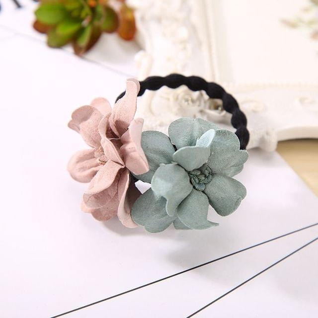 Flower Shape Hair Rope Rubber bands Elastic Hair Bands Hair Ring(Pink Green)