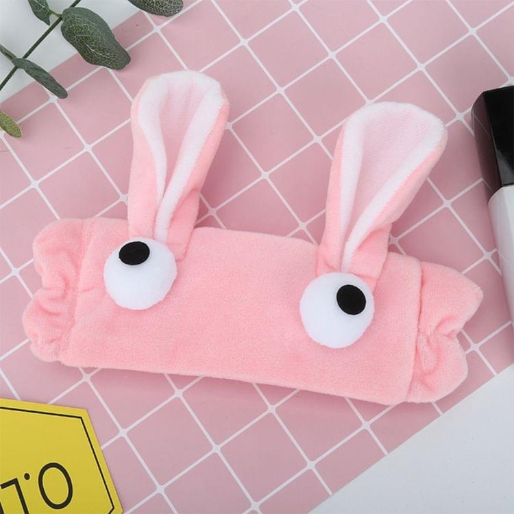 2 PCS Women Creative Cute Eye Cartoon Elastic Plush Hair Band(Pink)