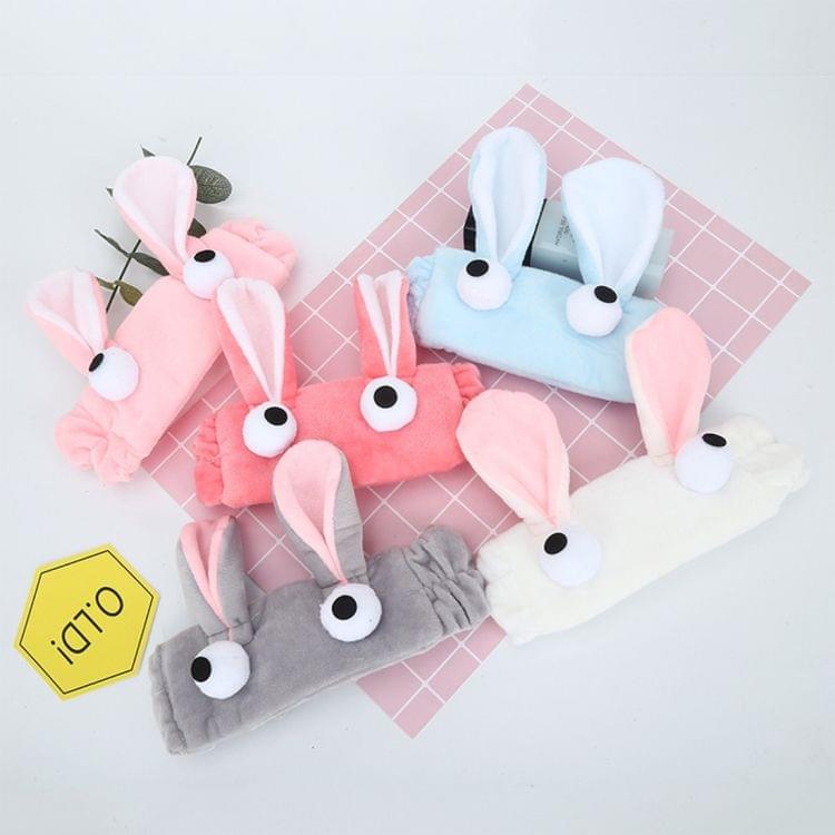 2 PCS Women Creative Cute Eye Cartoon Elastic Plush Hair Band(Pink)