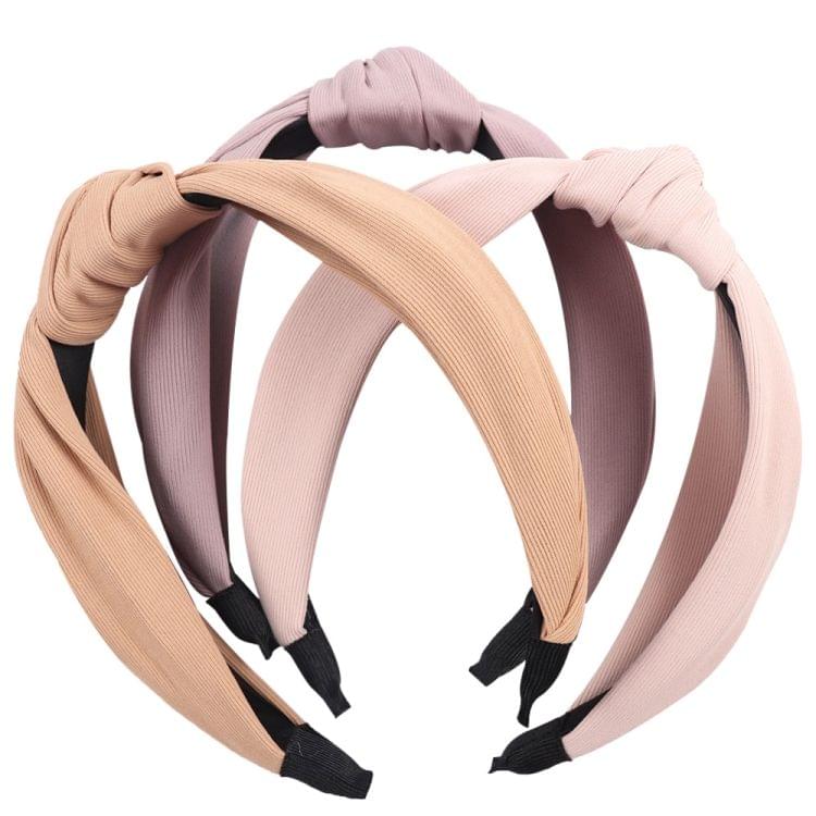 Soft Knotted Headband Hairband Lady Bow Hair Hoop Hair Accessories(Cyan)