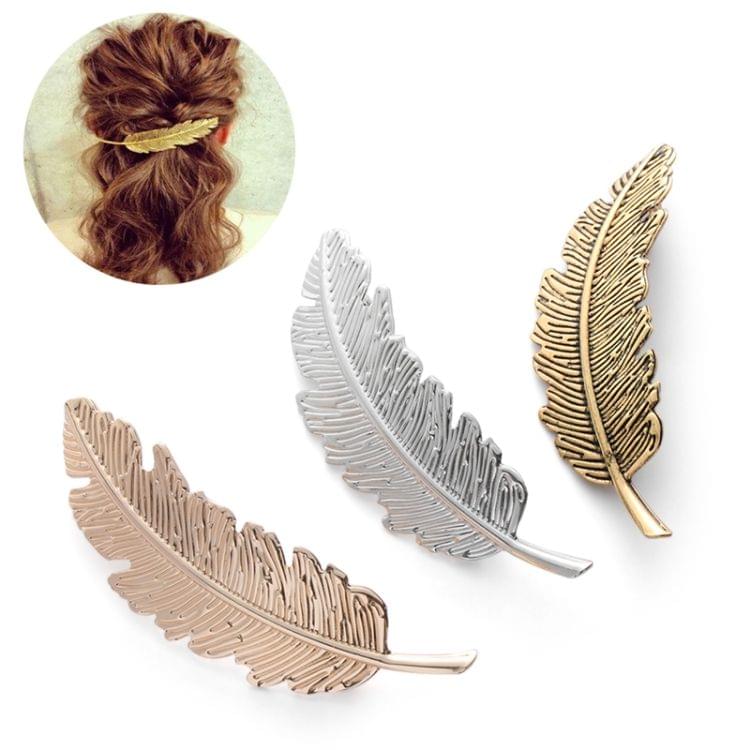 3PCS Fashion Women Feather Hair Clip(Bronze)