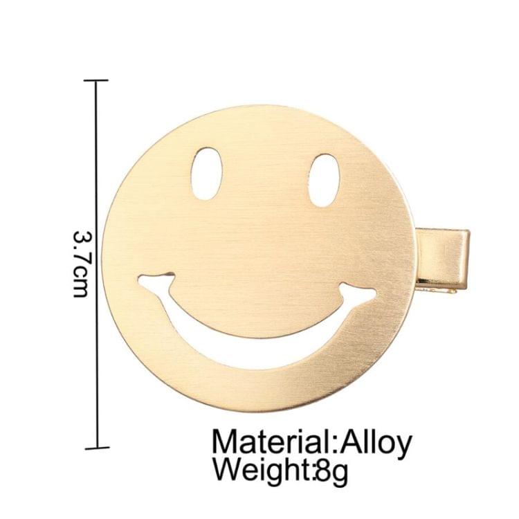 Metal Snap Hair Clips Smiley Face Hairdressing Tool(Gold smile)