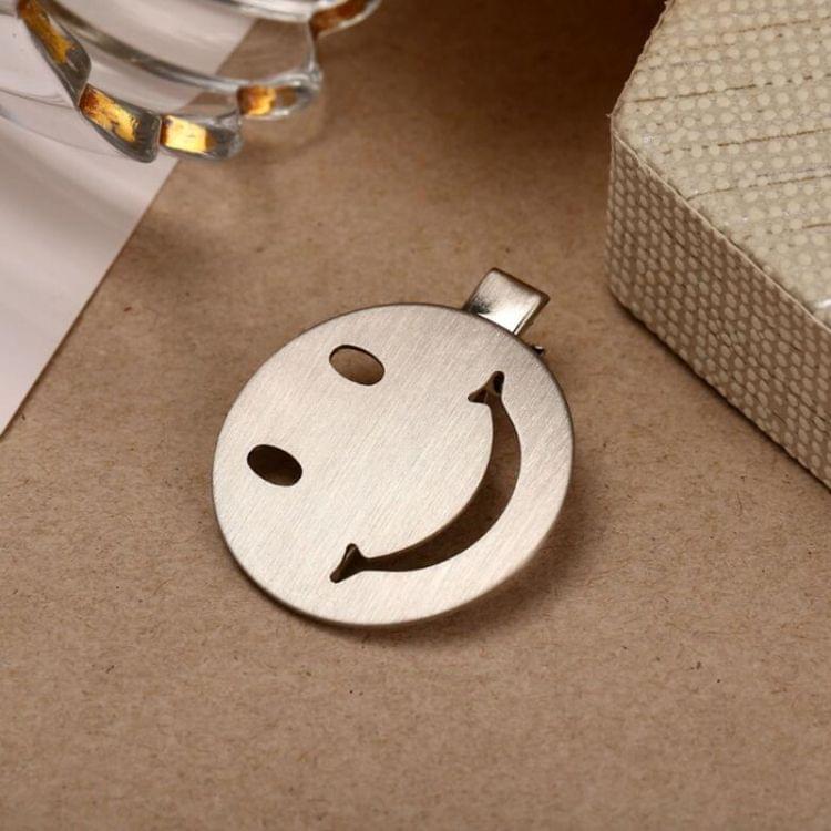 Metal Snap Hair Clips Smiley Face Hairdressing Tool(Gold smile)