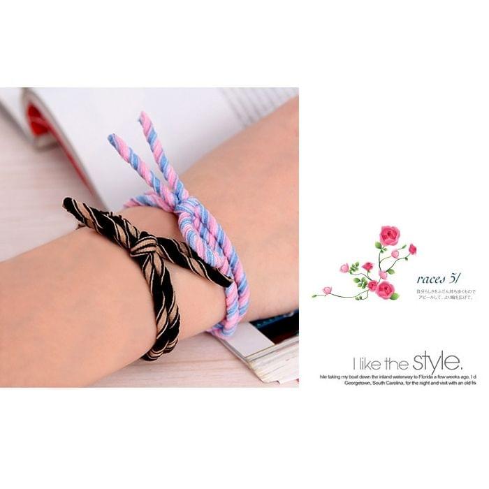 20 PCS Bowknot style Dual Elastic Rubber Hair Band Ring Random Color Delivery