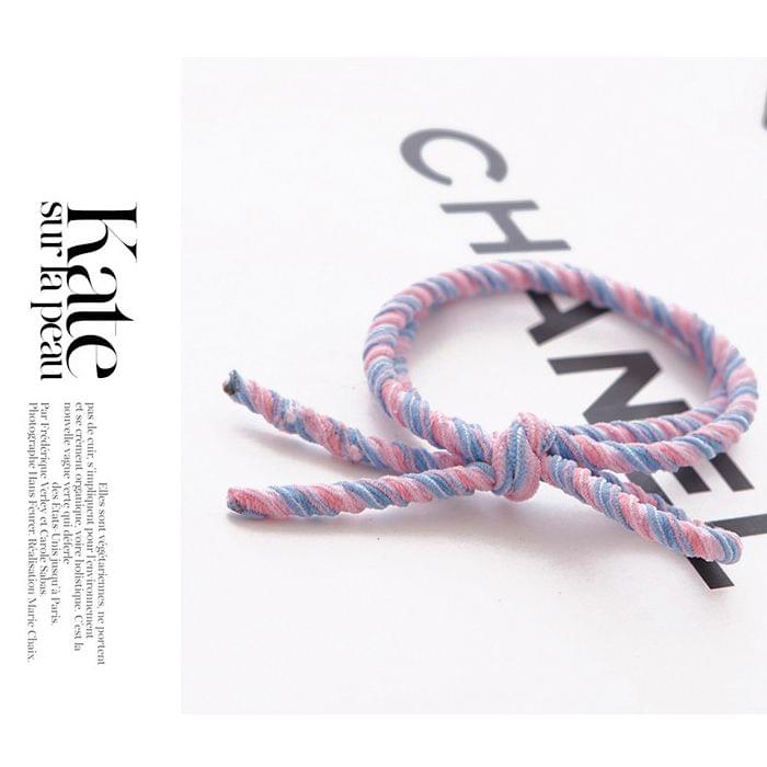 20 PCS Bowknot style Dual Elastic Rubber Hair Band Ring Random Color Delivery