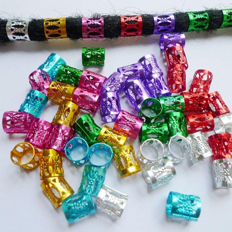 3 PCS Dreadlocks Aluminum Rice Beads Hair Accessories(Silver )