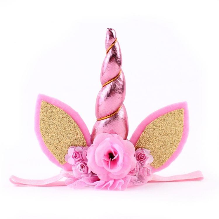 Children Fashion Lovely Unicorn Flower Shape Party Decorative Hair Hoop (Pink)