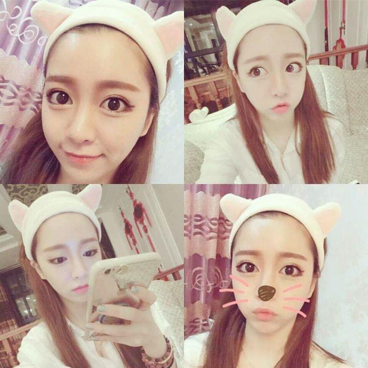 3 PCS Cat Ears Headband Makeup Hair Accessories Cute Bathing Face Masking Hair Band(Pink)
