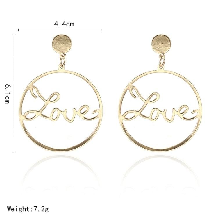 Geometric Love Large Hoop Earrings For Women(Silver)