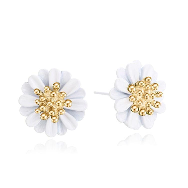 Cute Sweet Fashion Fresh Small Daisy Flower Stud Earrings for Girl, Metal Color:Yellow