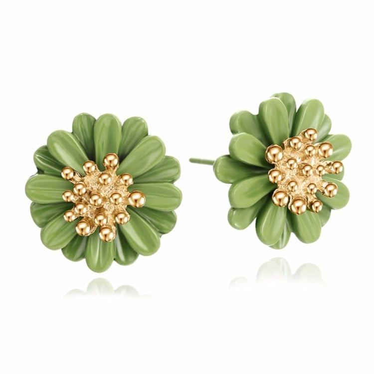 Cute Sweet Fashion Fresh Small Daisy Flower Stud Earrings for Girl, Metal Color:Yellow