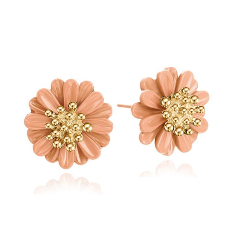 Cute Sweet Fashion Fresh Small Daisy Flower Stud Earrings for Girl, Metal Color:Yellow