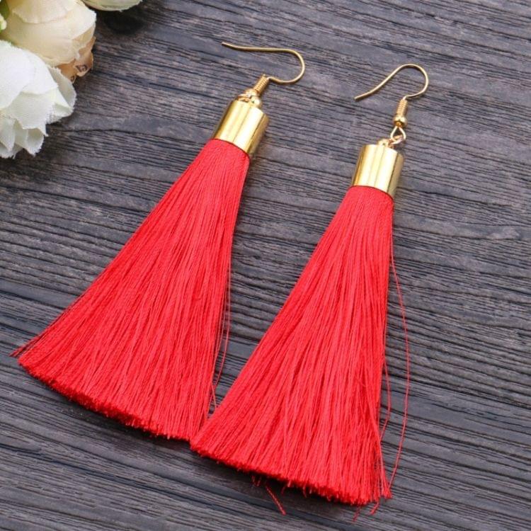 3 PCS Women Boho Fashion Long Tassel Earrings(Yellow)